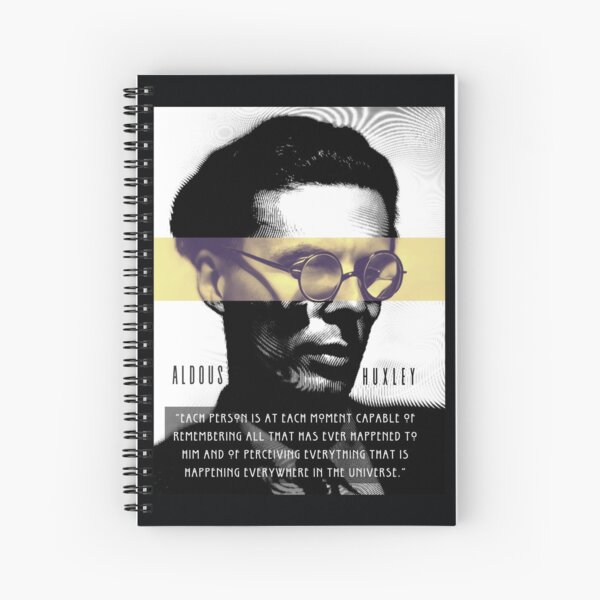Item preview, Aldous Leonard Huxley portrait and quote: Each person is at each moment capable of remembering.. designed and sold by artbleed.