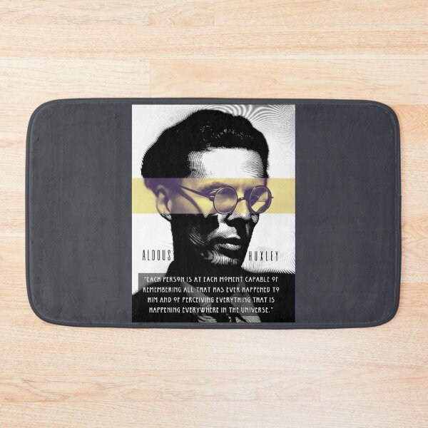 Item preview, Aldous Leonard Huxley portrait and quote: Each person is at each moment capable of remembering.. designed and sold by artbleed.