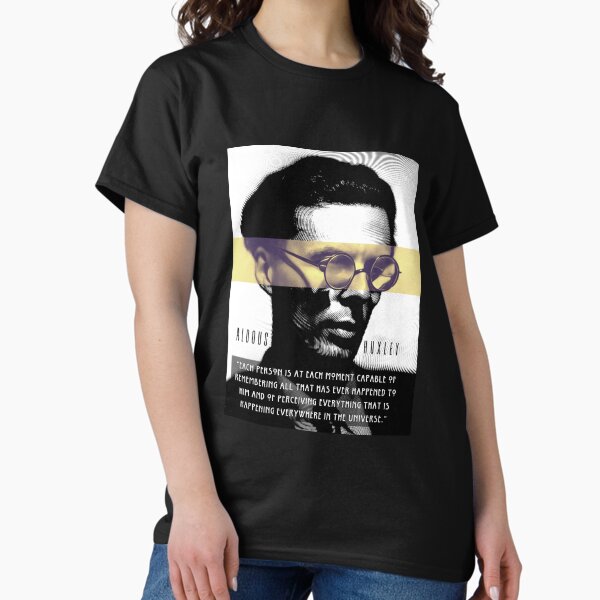 Item preview, Aldous Leonard Huxley portrait and quote: Each person is at each moment capable of remembering.. designed and sold by artbleed.