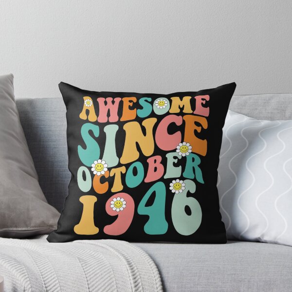 Item preview, Awesome Since October 1946 | Made In 1946 | Retro Groovy Birthday designed and sold by Christina-grich.