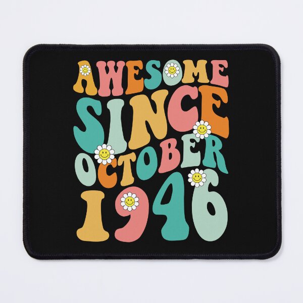 Item preview, Awesome Since October 1946 | Made In 1946 | Retro Groovy Birthday designed and sold by Christina-grich.