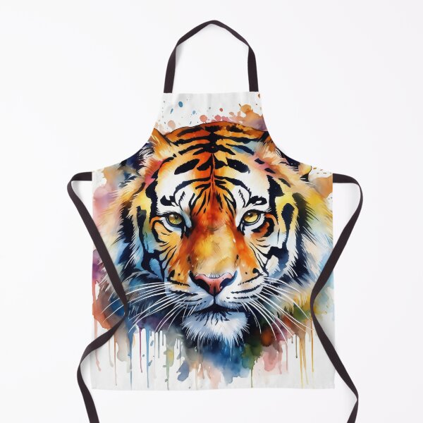 Item preview, vibrant watercolor tiger head digital print designed and sold by dcrc.