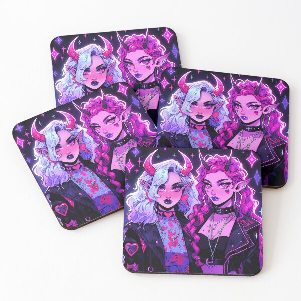Item preview, Cool Punk Goth Anime Girl Sisters designed and sold by bubblegoth.