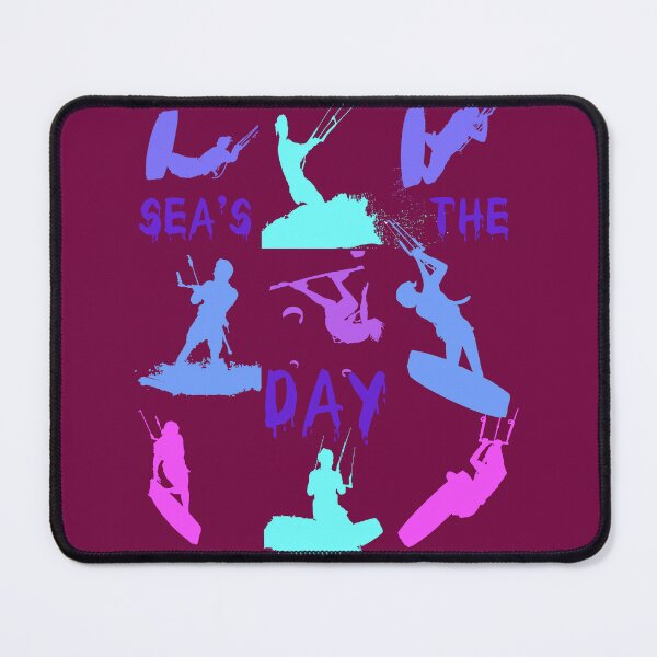 Item preview, Kitesurfer Silhouette Pattern With Seas The Day Quote 10 designed and sold by taiche.