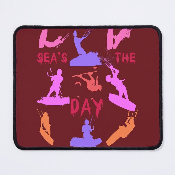 Item preview, Kitesurfer Silhouette Pattern With Seas The Day Quote 11 designed and sold by taiche.