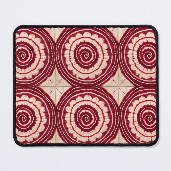 Item preview, Maroon red shibori tie dye pattern on beige fabric designed and sold by patterncrow.