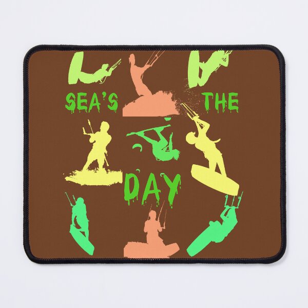 Item preview, Kitesurfer Silhouette Pattern With Seas The Day Quote 12 designed and sold by taiche.
