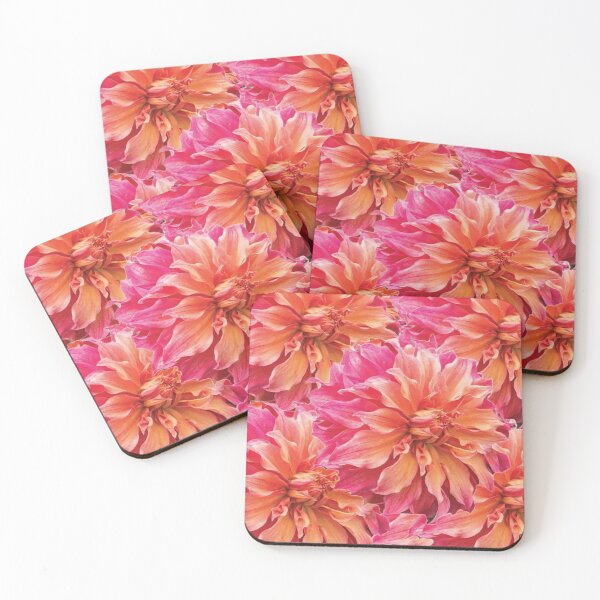 Item preview, ORANGE-PINKISH GARDEN DAHLIA  FLOWERS ART designed and sold by sharlesart.
