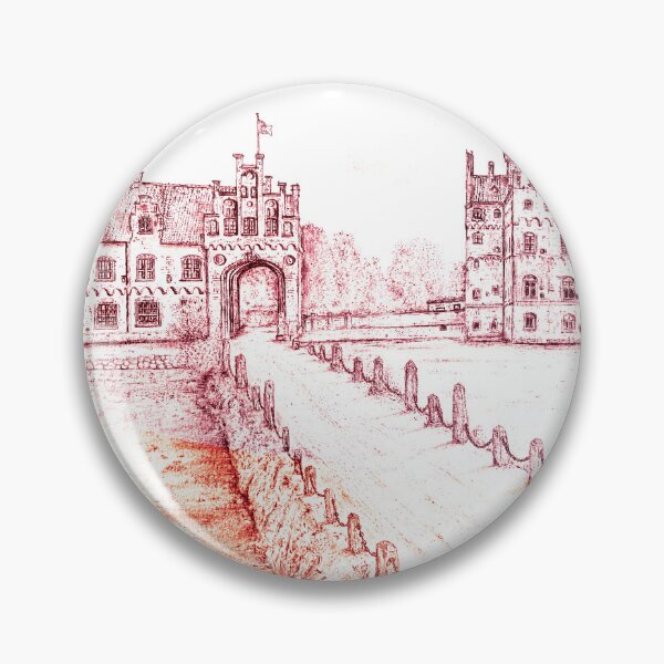Item preview, Egeskov Castle Drawing, Denmark, Orange Supreme - A Fairytale Escape to Danish Grandeur designed and sold by studioSharonKay.