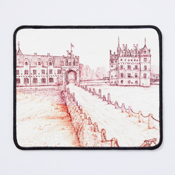Item preview, Egeskov Castle Drawing, Denmark, Orange Supreme - A Fairytale Escape to Danish Grandeur designed and sold by studioSharonKay.