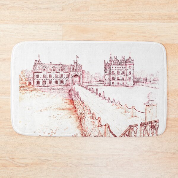 Item preview, Egeskov Castle Drawing, Denmark, Orange Supreme - A Fairytale Escape to Danish Grandeur designed and sold by studioSharonKay.