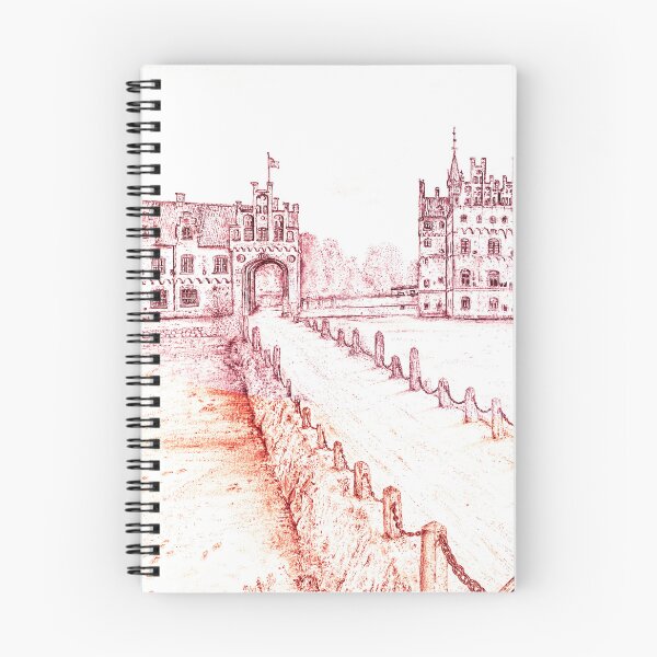 Item preview, Egeskov Castle Drawing, Denmark, Orange Supreme - A Fairytale Escape to Danish Grandeur designed and sold by studioSharonKay.