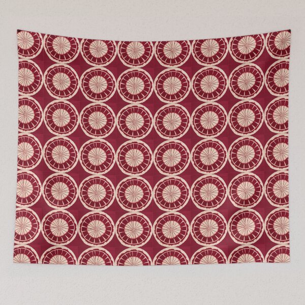Item preview, Maroon red shibori tie dye pattern boho chic circle designed and sold by patterncrow.