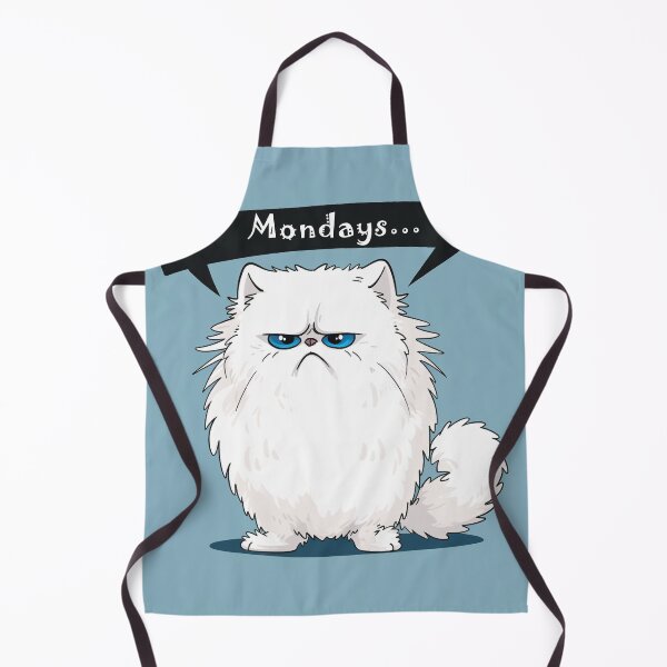 Item preview, Monday Feels - Expressive Persian Cat with Sign - Fluffy Feline Drama designed and sold by PaintbrushPlace.