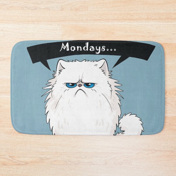 Item preview, Monday Feels - Expressive Persian Cat with Sign - Fluffy Feline Drama designed and sold by PaintbrushPlace.