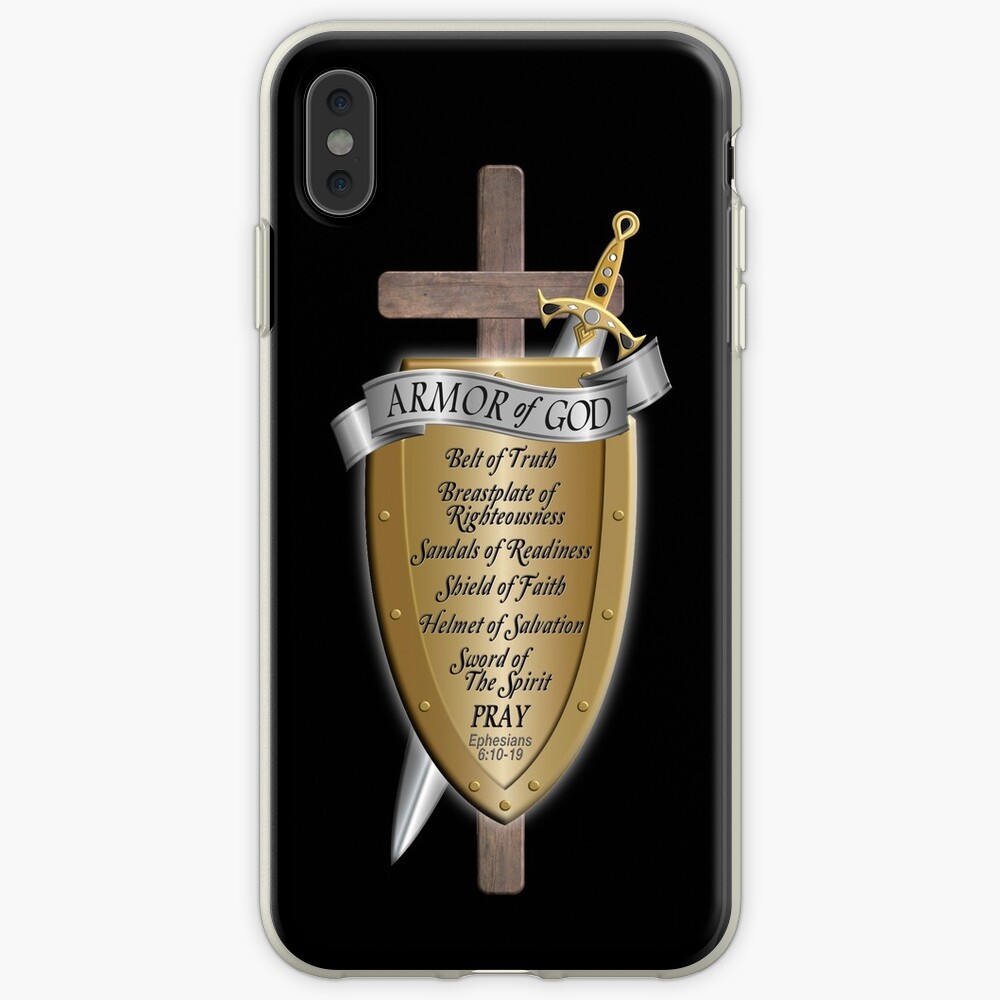 "Armor of God Rugged Cross" iPhone Case & Cover by NoBonesLife