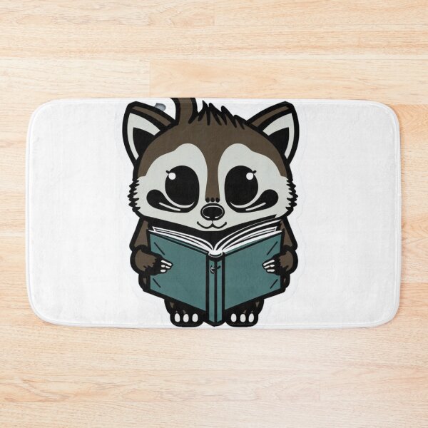 Item preview, raccoon kawaii book reader  designed and sold by irosh madushan.