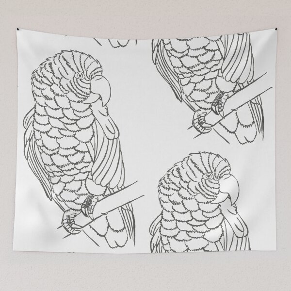Item preview, Black parrot "Ara" on a branch designed and sold by Anmioma.