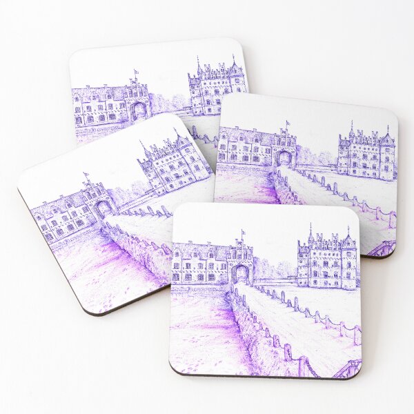 Item preview, Egeskov Castle Drawing, Denmark, Indigo Electric - A Fairytale Escape to Danish Grandeur designed and sold by studioSharonKay.