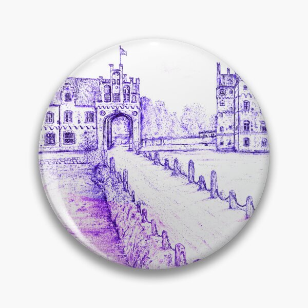 Item preview, Egeskov Castle Drawing, Denmark, Indigo Electric - A Fairytale Escape to Danish Grandeur designed and sold by studioSharonKay.