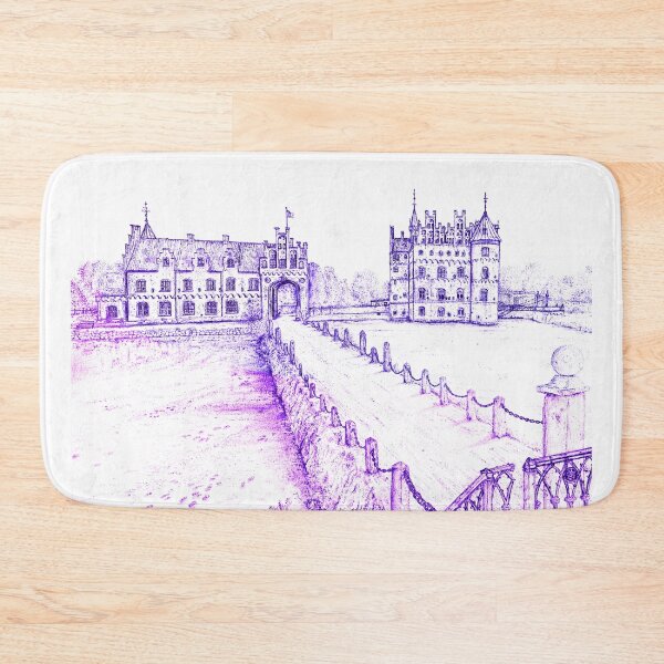 Item preview, Egeskov Castle Drawing, Denmark, Indigo Electric - A Fairytale Escape to Danish Grandeur designed and sold by studioSharonKay.