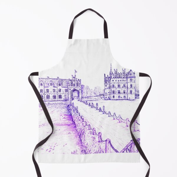 Item preview, Egeskov Castle Drawing, Denmark, Indigo Electric - A Fairytale Escape to Danish Grandeur designed and sold by studioSharonKay.