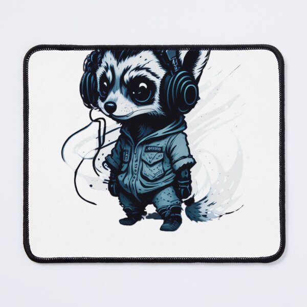 Item preview, kawaii raccoon cool music  designed and sold by irosh madushan.