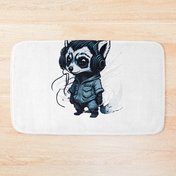 Item preview, kawaii raccoon cool music  designed and sold by irosh madushan.