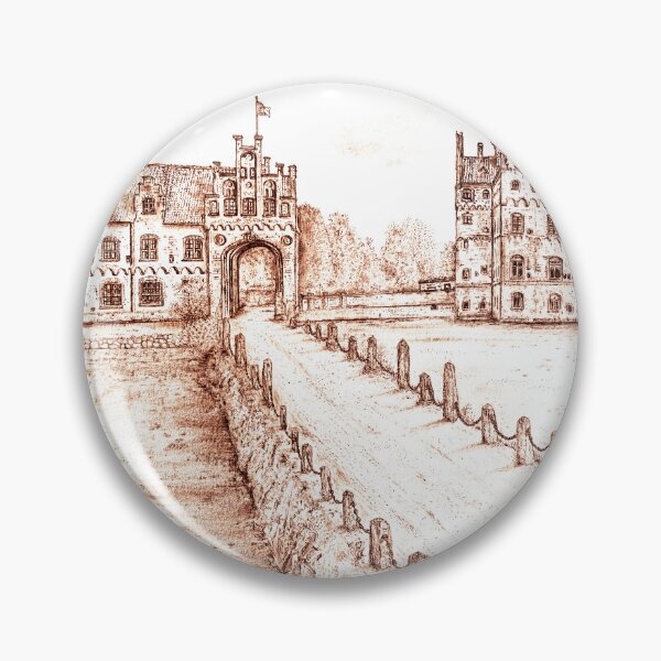 Item preview, Egeskov Castle Drawing, Denmark, Indian Summer - A Fairytale Escape to Danish Grandeur designed and sold by studioSharonKay.