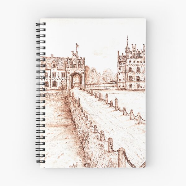 Item preview, Egeskov Castle Drawing, Denmark, Indian Summer - A Fairytale Escape to Danish Grandeur designed and sold by studioSharonKay.