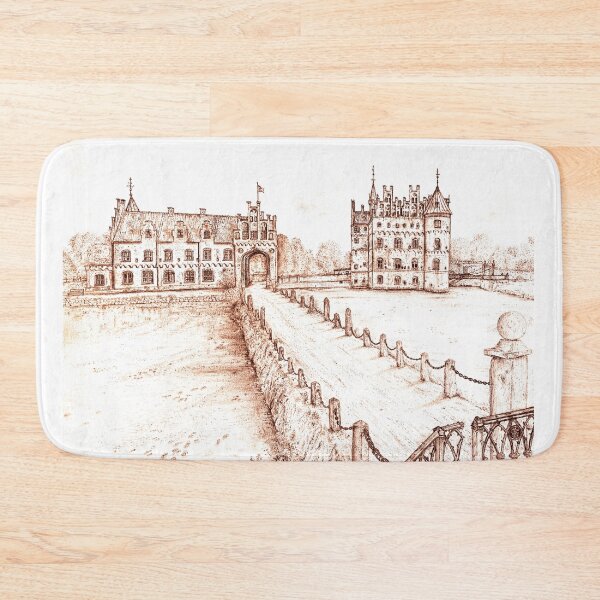 Item preview, Egeskov Castle Drawing, Denmark, Indian Summer - A Fairytale Escape to Danish Grandeur designed and sold by studioSharonKay.