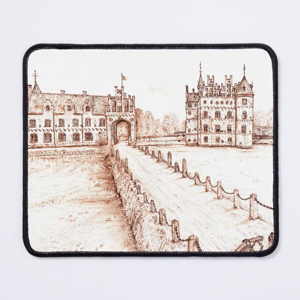 Item preview, Egeskov Castle Drawing, Denmark, Indian Summer - A Fairytale Escape to Danish Grandeur designed and sold by studioSharonKay.