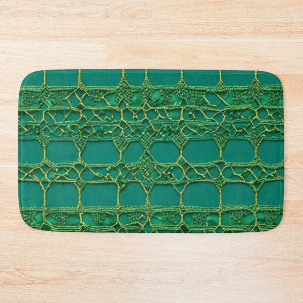Item preview, Dark Green Thread Work Abstract Pattern in Teal Background designed and sold by Md Rashid  Hasan.