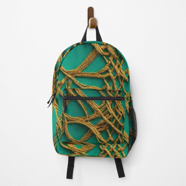 Item preview, Golden Thread net Work Abstract Pattern in Teal Background designed and sold by Md Rashid  Hasan.