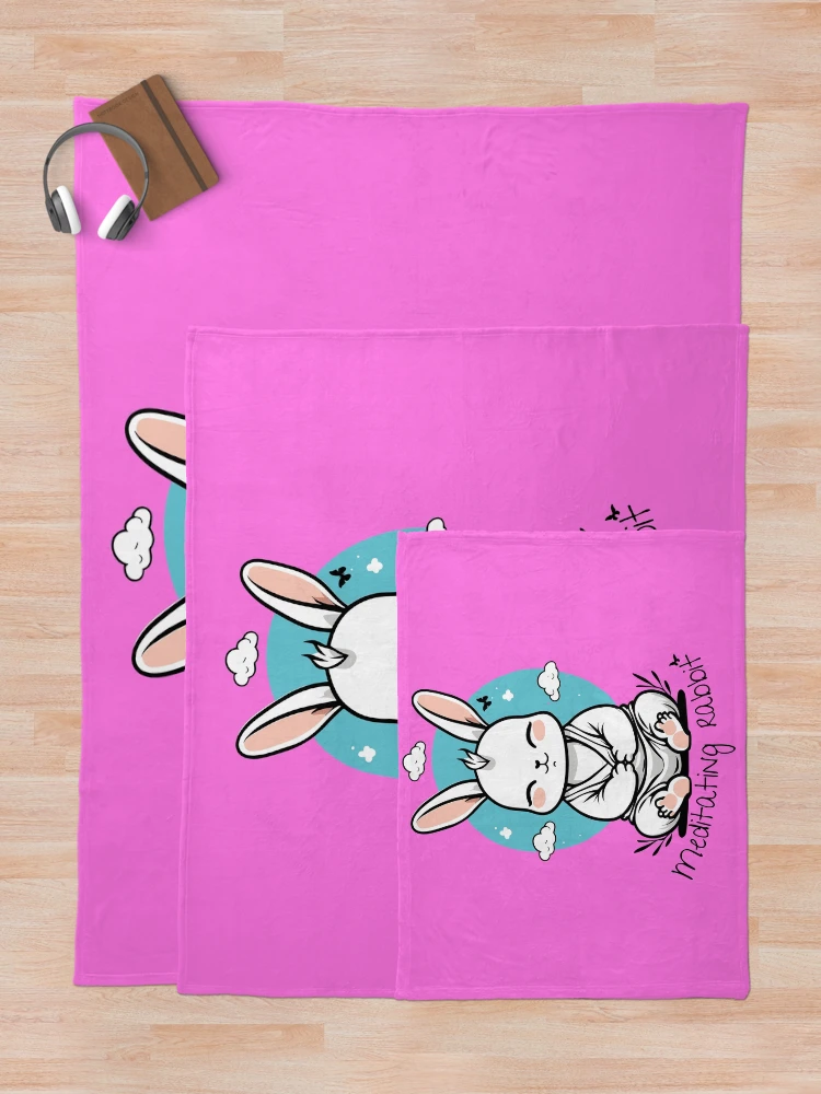 Thumbnail 5 of 6, Throw Blanket, Meditating Rabbit designed and sold by tinytwist.