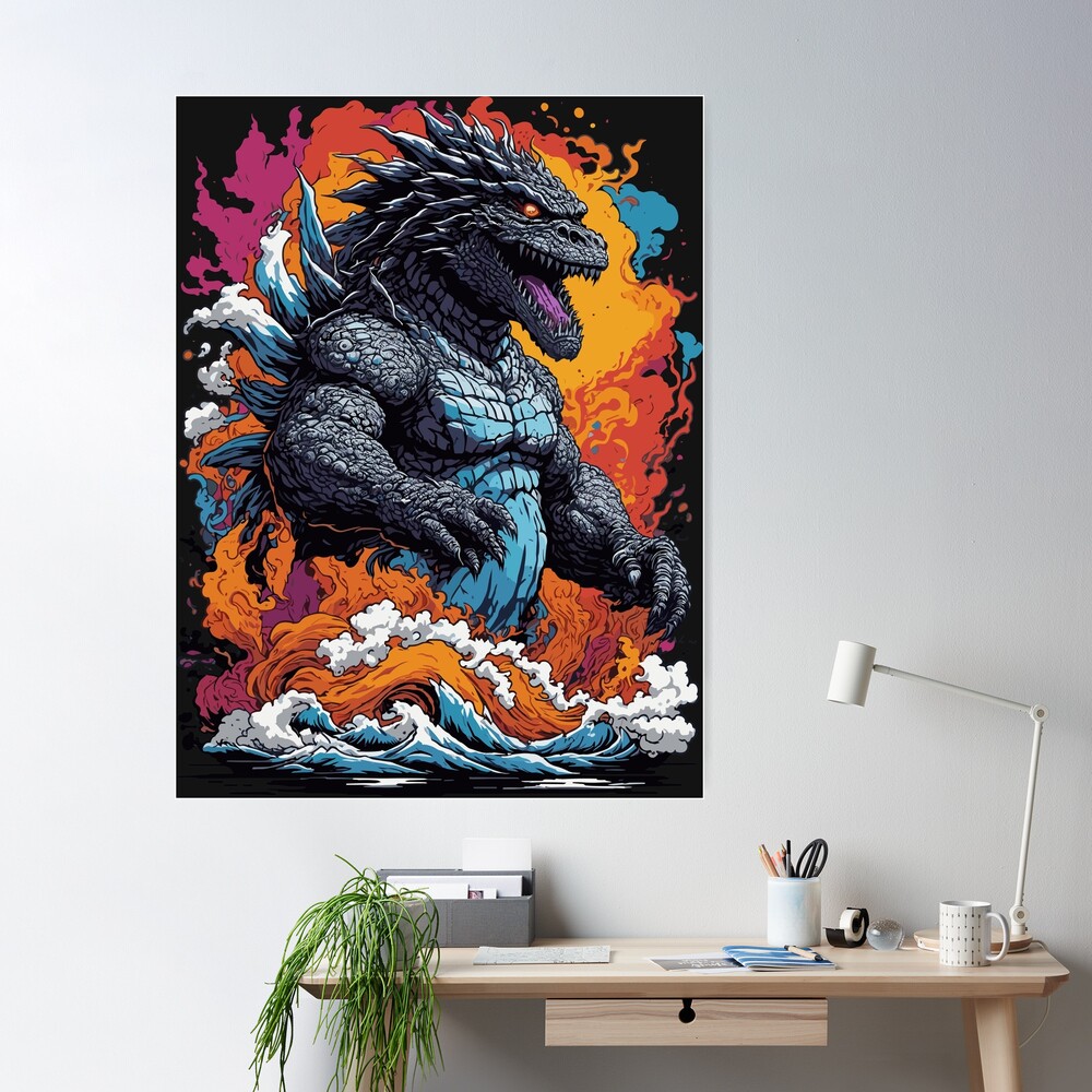 The Mighty Godzilla Sticker for Sale by Robibahroni