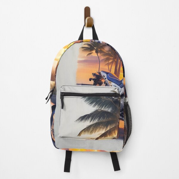 Item preview, Sunset Bliss: Motorcycle Adventures Amidst Palm Trees designed and sold by Ceemko's Vintage Corner.