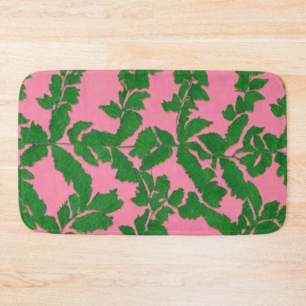 Item preview, Green Thread Work Leaf Pattern in Light Pink Background designed and sold by Md Rashid  Hasan.