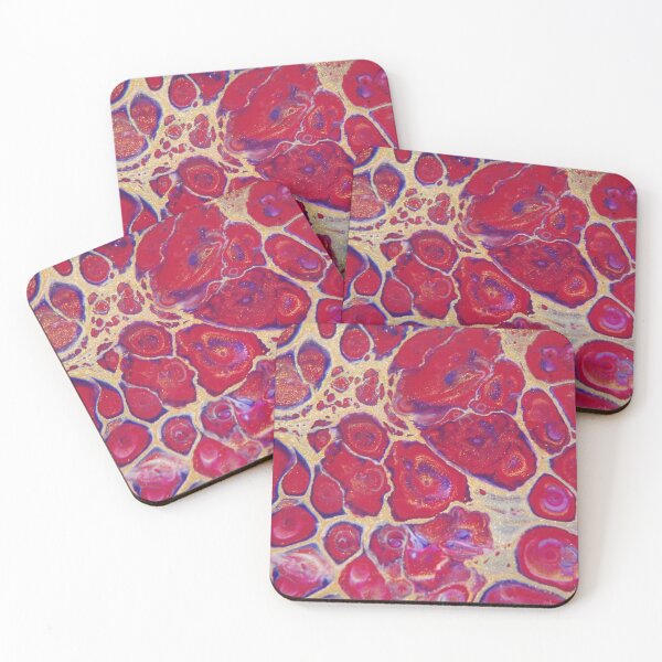 Item preview, Fluid Nature - Golden Veins in Red - Arte de acrílico designed and sold by vmajzlik.