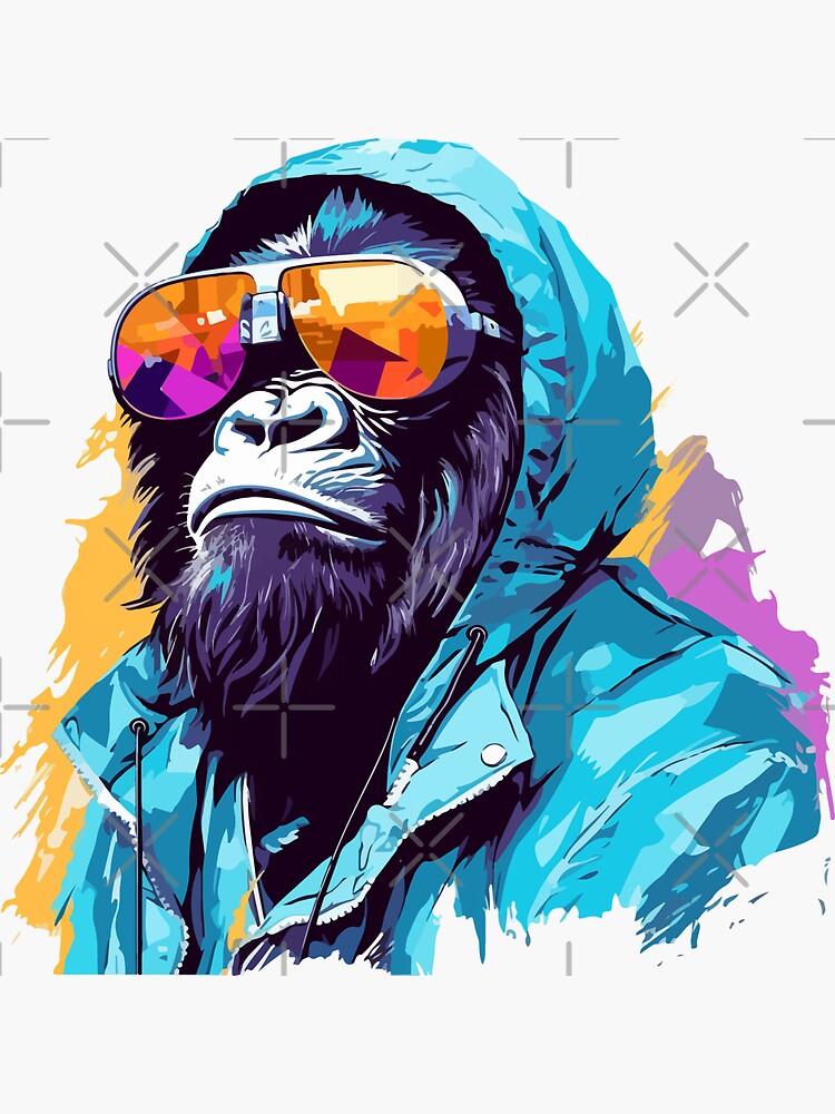 Stylized Graffiti Gorilla - AI-Created T-Shirt and Sticker Design Sticker  for Sale by AIPICCRAFT