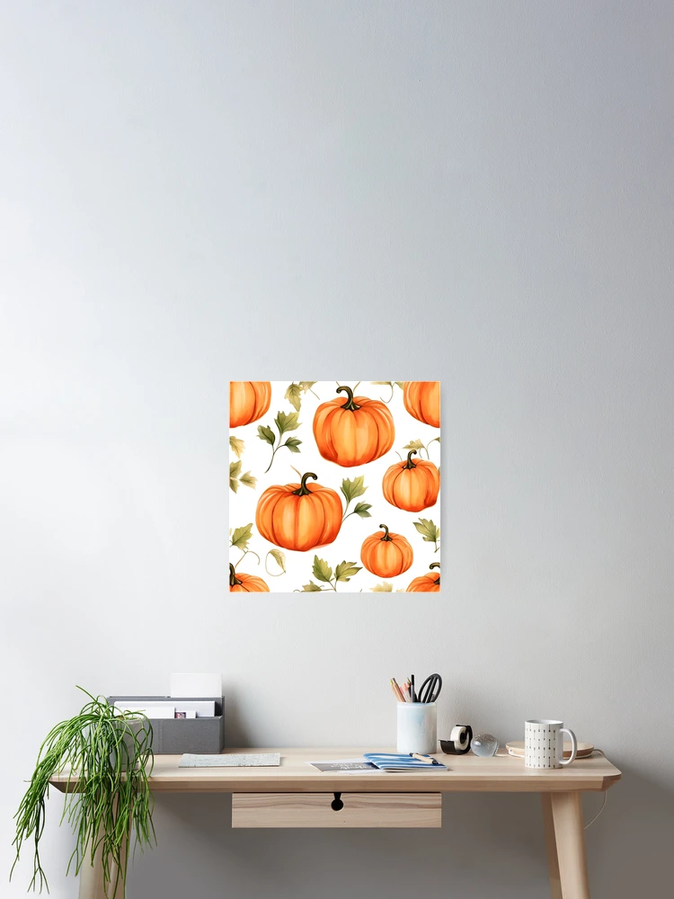 Thumbnail 2 of 3, Poster, Pumpkin Pattern 18 designed and sold by DigitalPatternx.