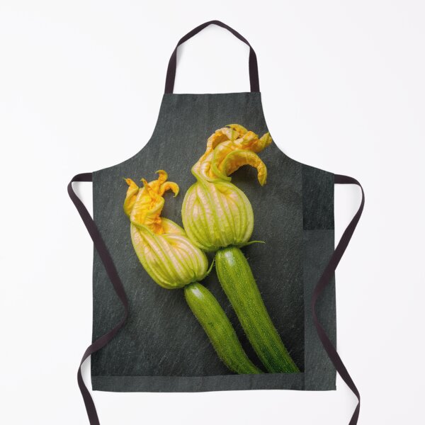 Item preview, Two courgettes, flowers attached on slate background designed and sold by bailey-cooper.