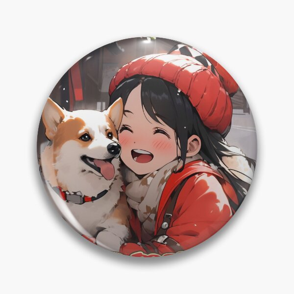 Artikelvorschau, Süßes japanisches Mädchen und ihr entzückender Hund entworfen und verkauft von SmahiCreations.