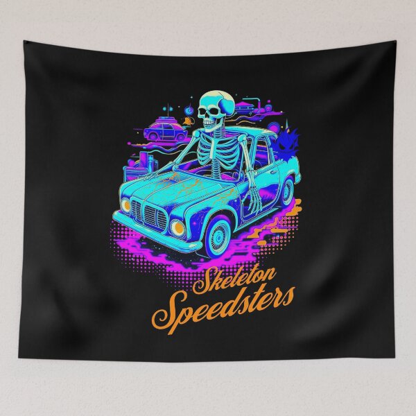 Item preview, Skeleton Speedsters Halloween Horror Scary Car Speed Fast Racing Cars designed and sold by CarantinedChaos.