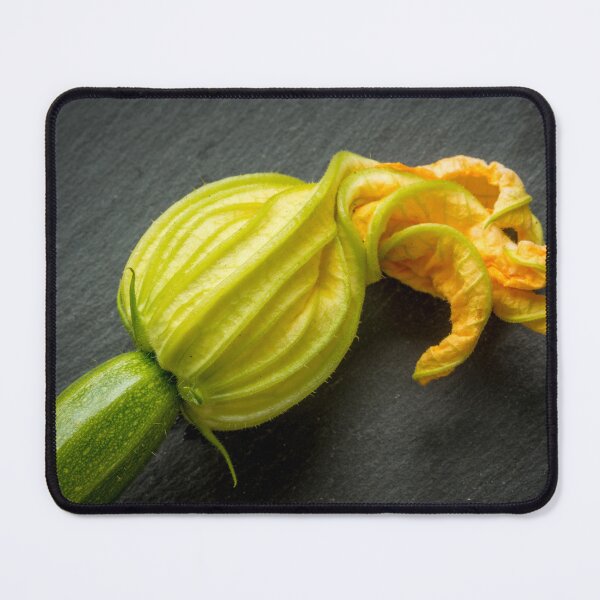 Item preview, Yellow courgette flower on slate background designed and sold by bailey-cooper.