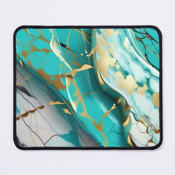 Item preview, Turquoise and white marble with splashes of gold designed and sold by BirdsnStuff.