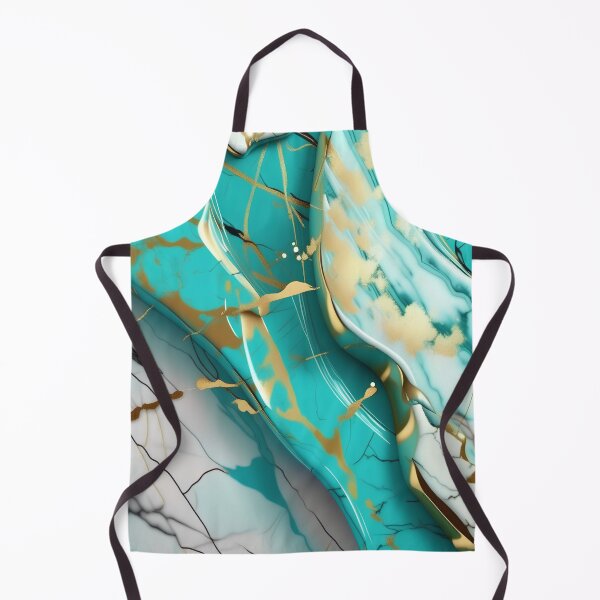 Item preview, Turquoise and white marble with splashes of gold designed and sold by BirdsnStuff.