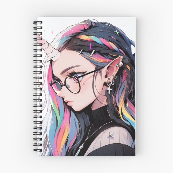 Item preview, Cool Rainbow Goth Unicorn Anime Girl designed and sold by bubblegoth.