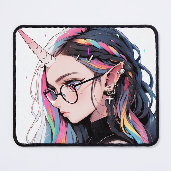 Item preview, Cool Rainbow Goth Unicorn Anime Girl designed and sold by bubblegoth.