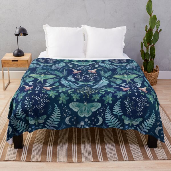 Item preview, Leafy evening moth garden damask designed and sold by adenaJ.